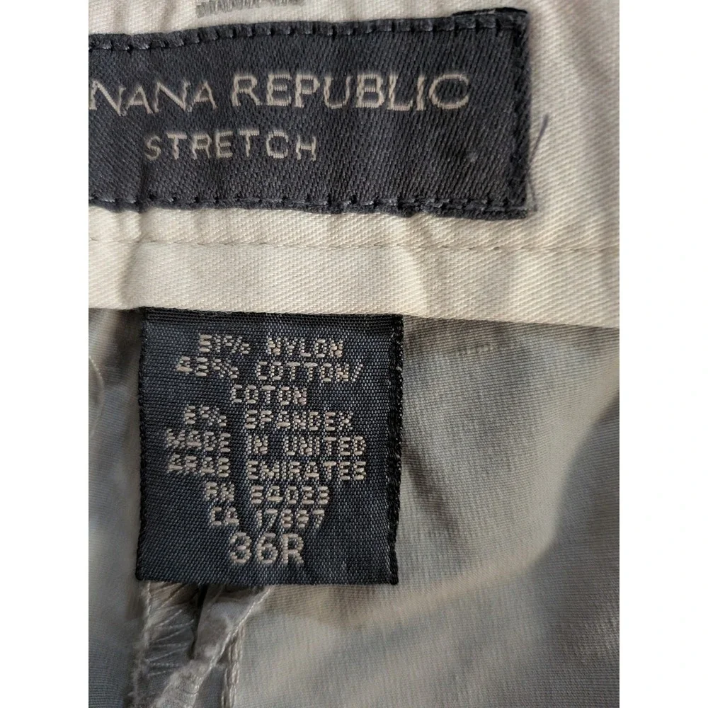 Banana Republic Stretch Mens 36R Gray Nylon Cotton Blend Dress Pants SUM 01